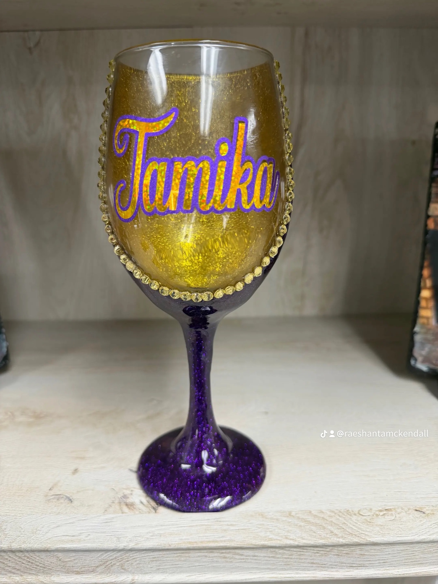 Custom Glitter Wine Glass